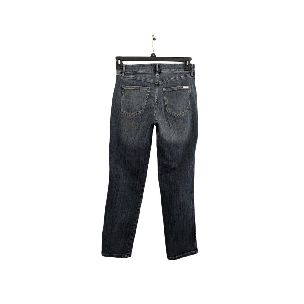WHBM High Rise Straight Leg Jeans Medium Wash Size 4 Stretch Denim EUC - Picture 3 of 8